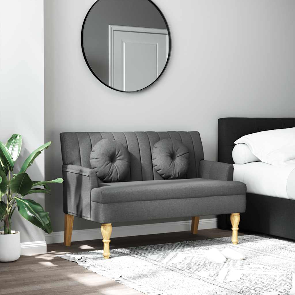 Lavička S Vankúšmi Tmavohnedá 113X64,5X75,5 Cm Látka