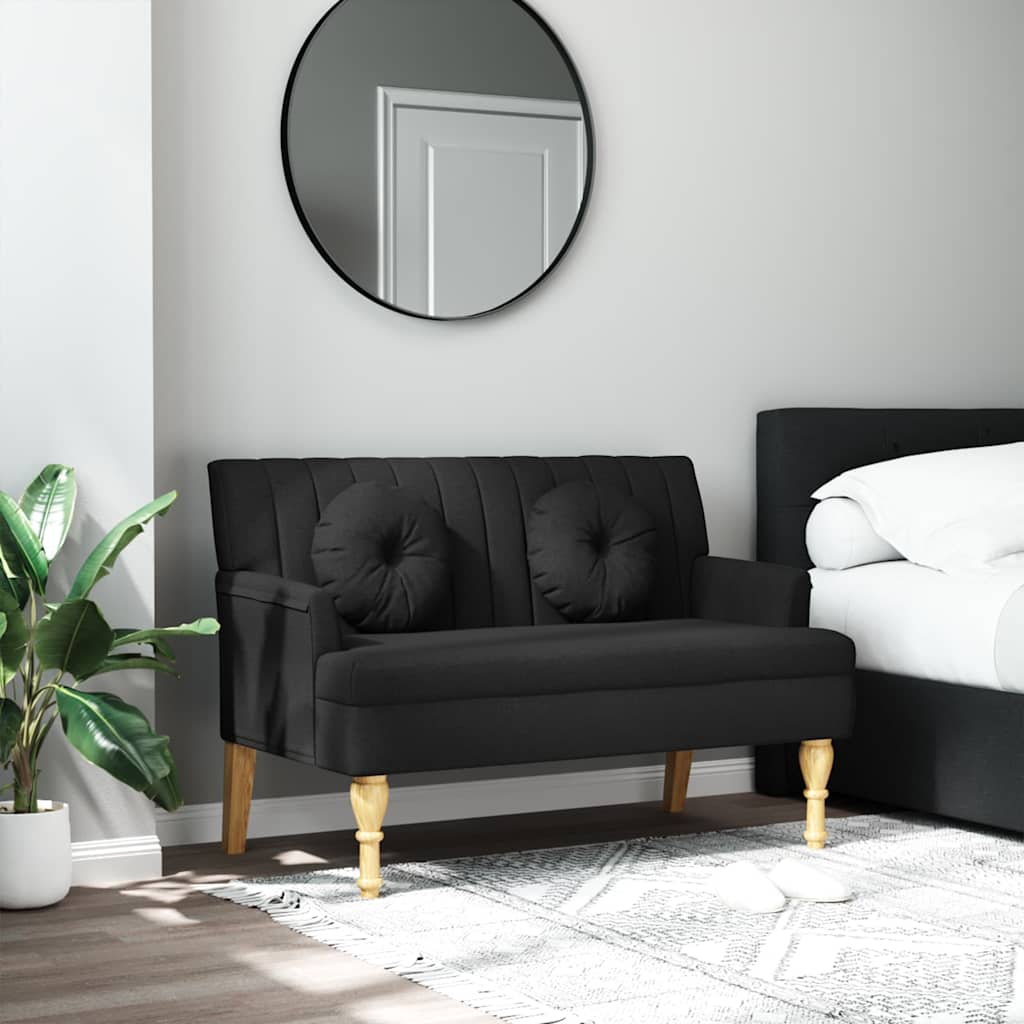 Lavička S Vankúšmi Tmavohnedá 113X64,5X75,5 Cm Látka