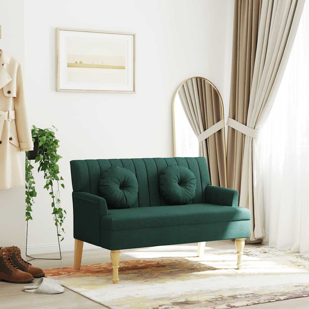 Lavička S Vankúšmi Tmavohnedá 113X64,5X75,5 Cm Látka