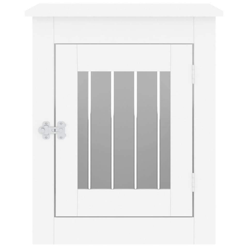 Nábytková prepravka pre psa biela 55x75x65 cm kompozitné drevo