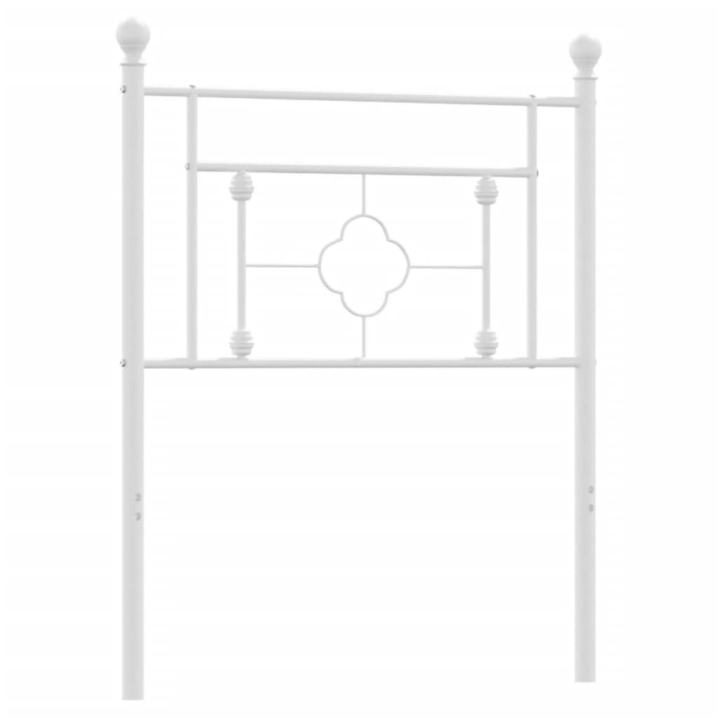 Kovové čelo postele biele 80 cm