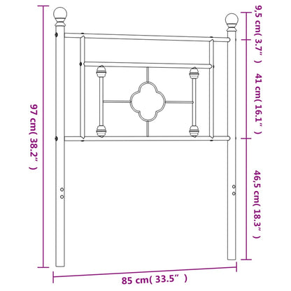 Kovové čelo postele biele 80 cm