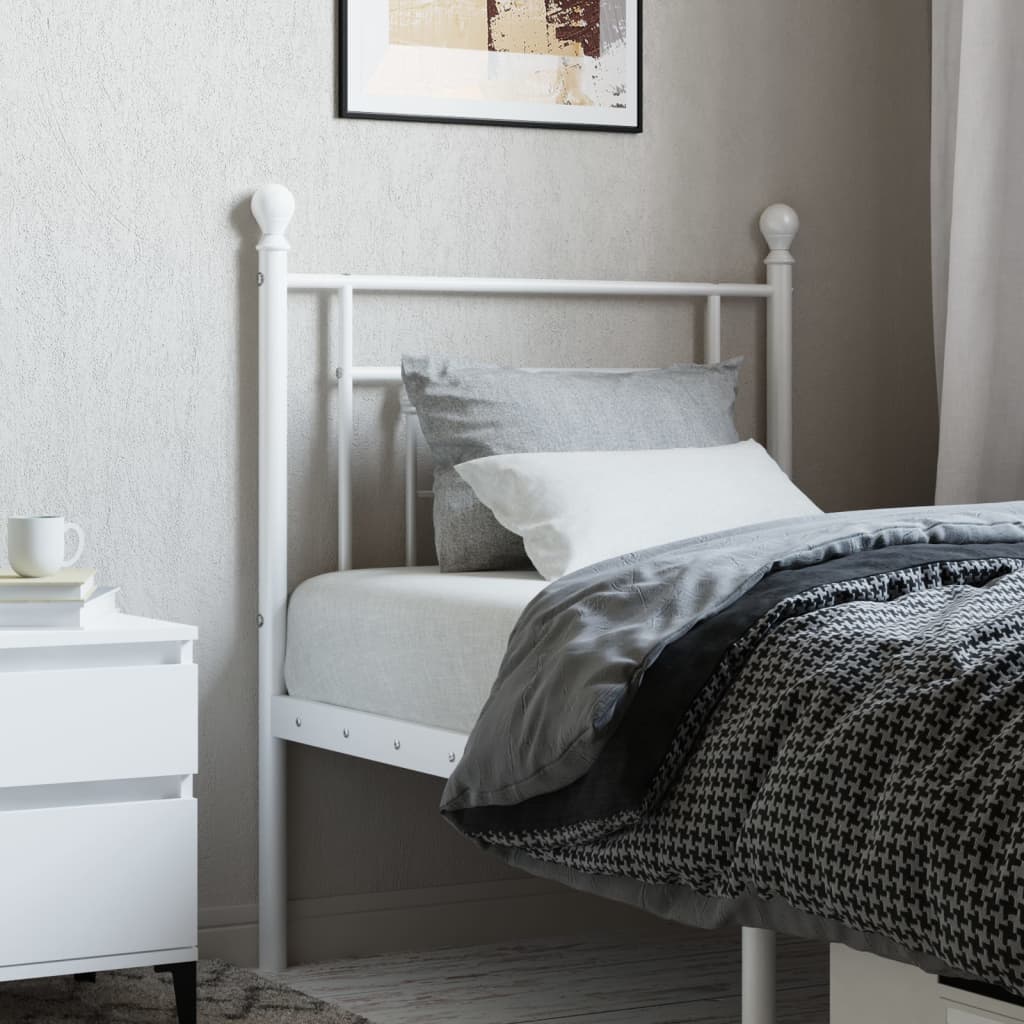 Kovové čelo postele biele 80 cm