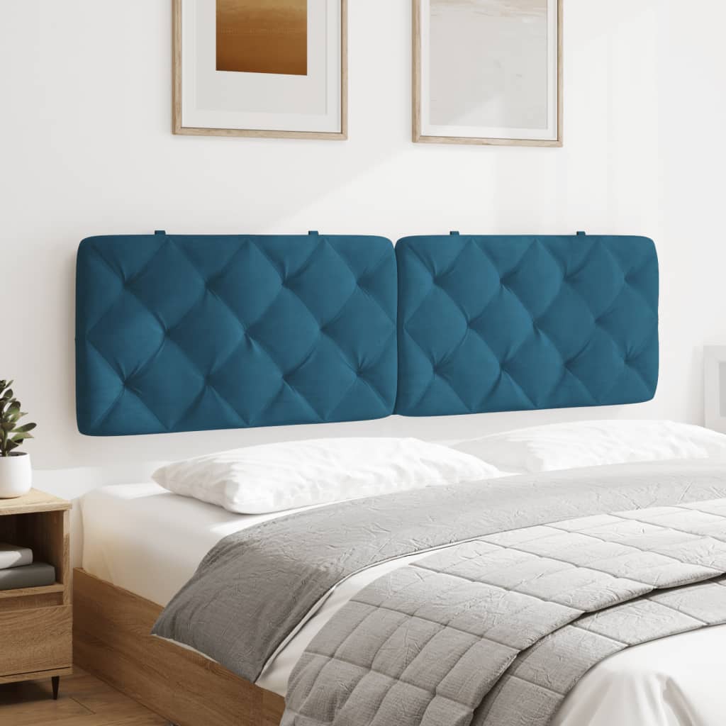 Panel na čelo postele modrý 180 cm zamat