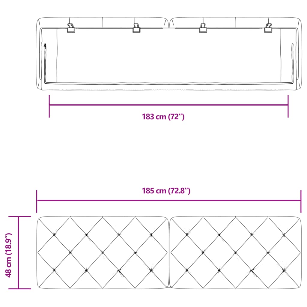 Panel na čelo postele modrý 180 cm zamat
