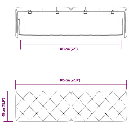 Panel na čelo postele modrý 180 cm zamat