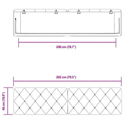 Panel na čelo postele tmavosivý 200 cm zamat
