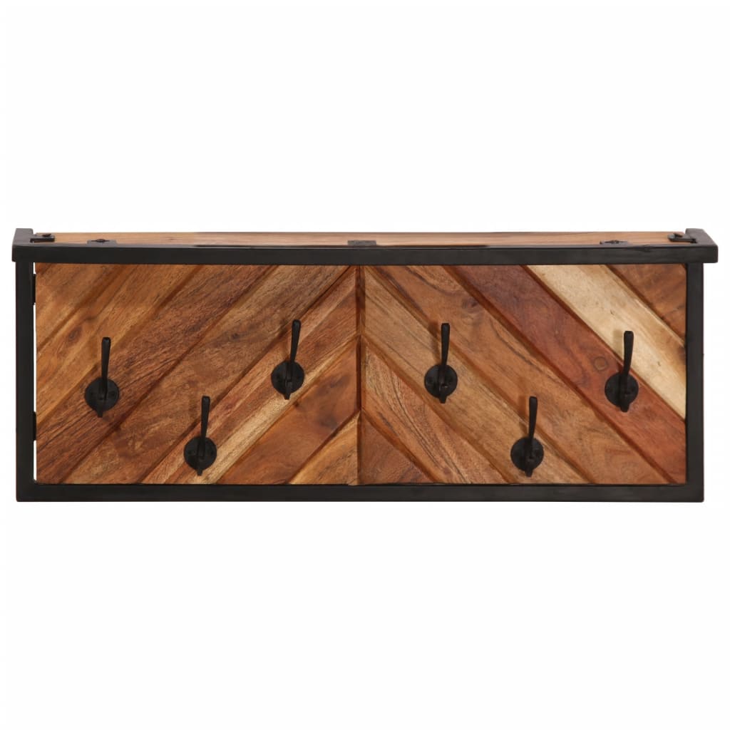 Nástenný Vešiak Na Kabáty So 6 Háčikmi Akáciový Masív