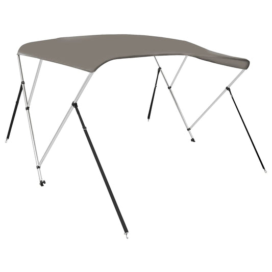 Strieška bimini s 3 oblúkmi sivá 183x196x137 cm