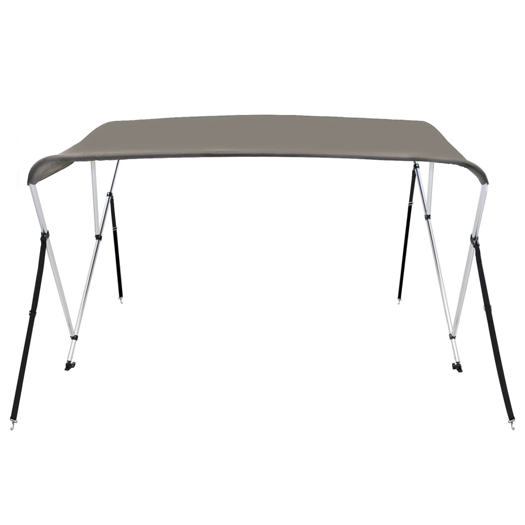 Strieška bimini s 3 oblúkmi sivá 183x196x137 cm