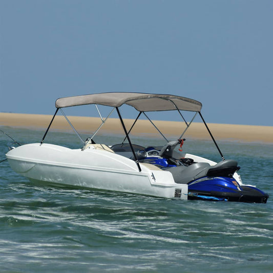 Strieška bimini s 3 oblúkmi sivá 183x196x137 cm