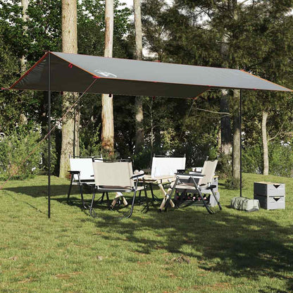 Kempingová plachta sivo-oranžová 500x294 cm vodotesná