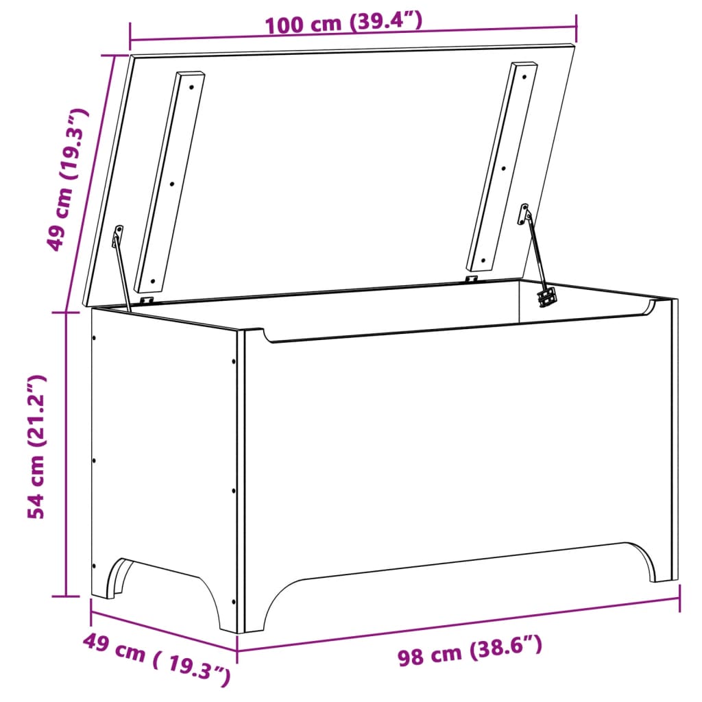 Úložný box s vekom RANA biely 100x49x54 cm borovicový masív
