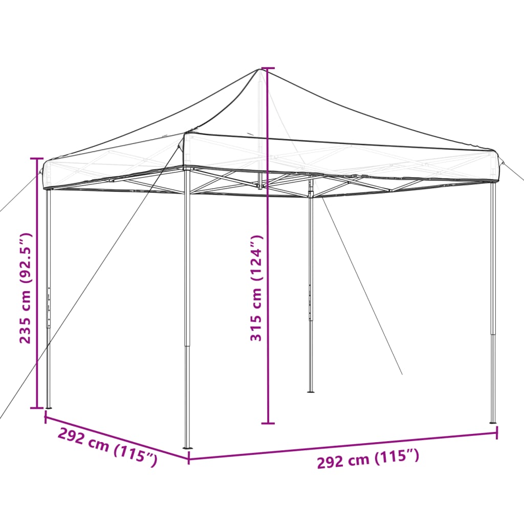 Skladací pop-up párty stan burgundský 292x292x315 cm