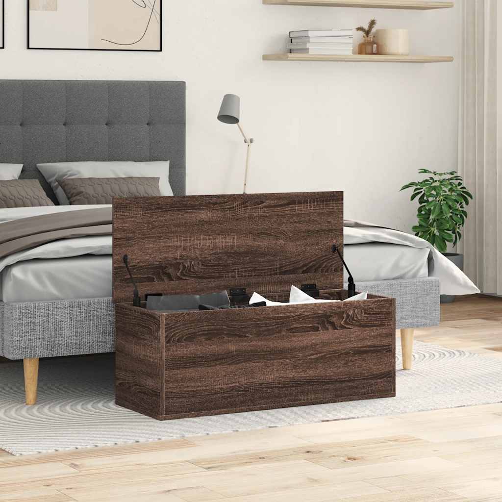Úložný box hnedý dub 90x35x35 cm spracované drevo
