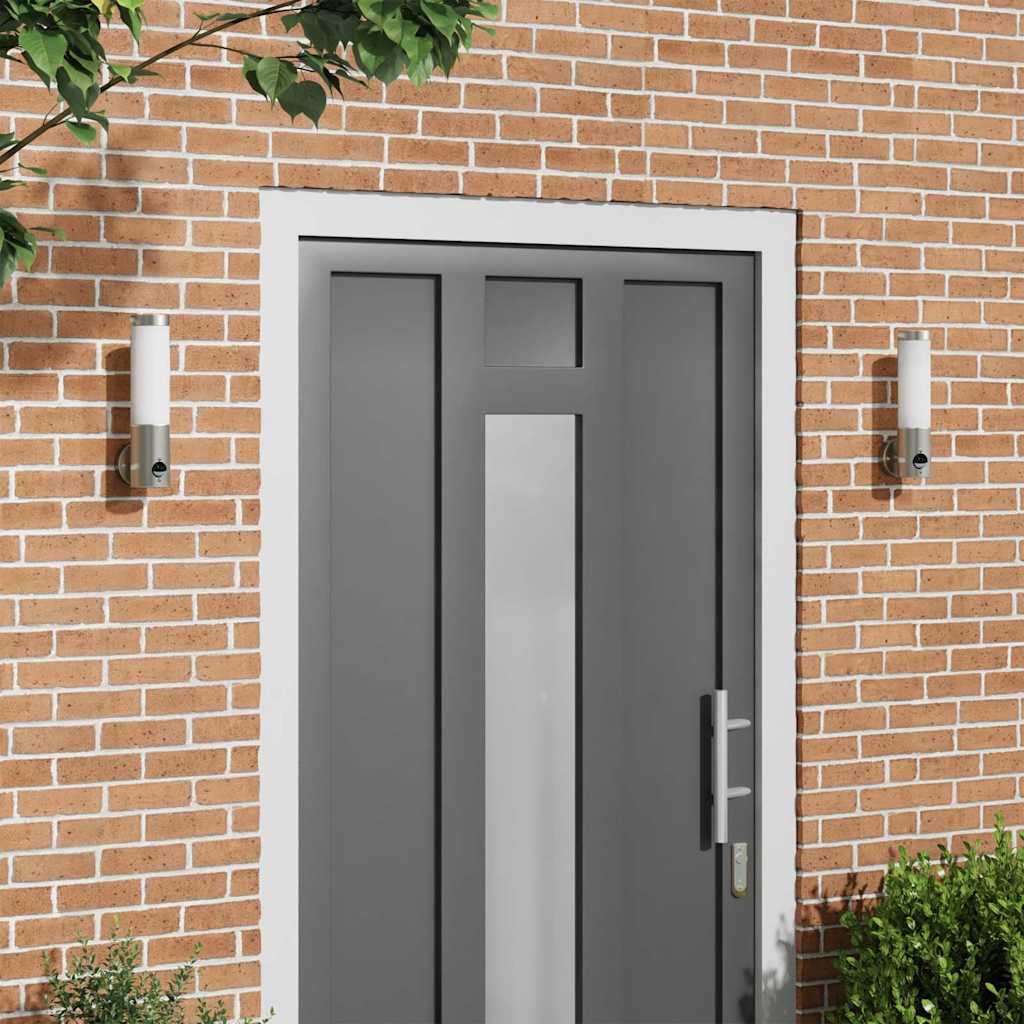 Vonkajšie Nástenné Svetlá 2 Pcs Strieborná 12 X 7.5 X 29 Cm