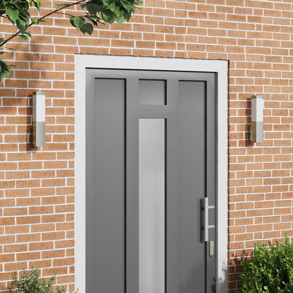 Vonkajšie Nástenné Svetlá 2 Pcs Strieborná 10.5 X 6 X 35 Cm