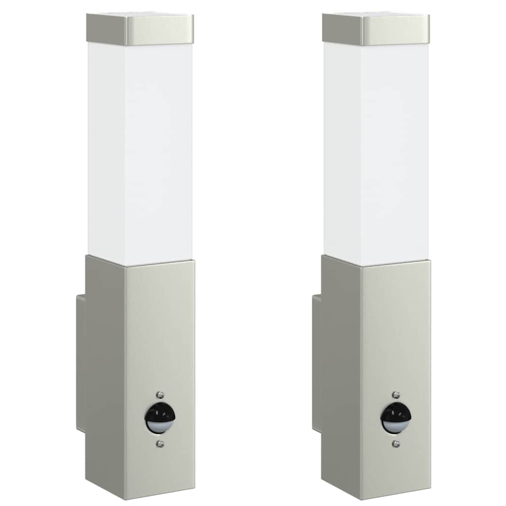 Vonkajšie Nástenné Svetlá 2 Pcs Strieborná 10.5 X 6 X 35 Cm