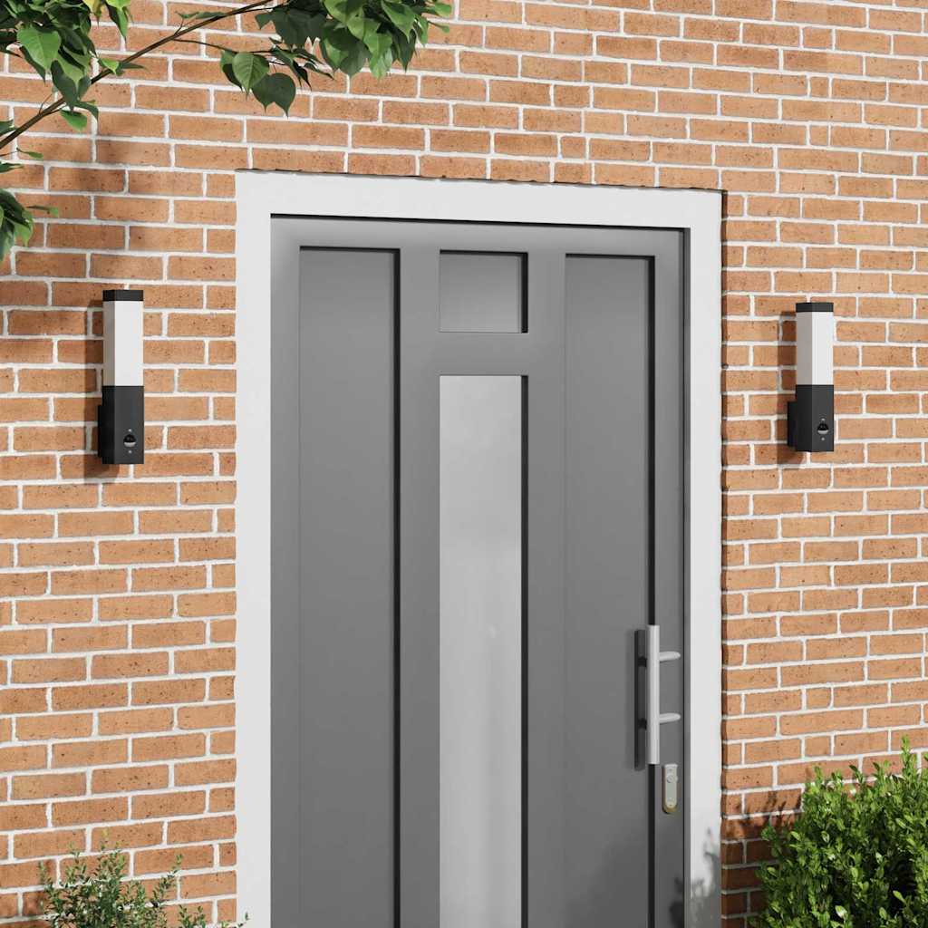 Vonkajšie Nástenné Svetlá 2 Pcs Čierna 10.5 X 6 X 35 Cm