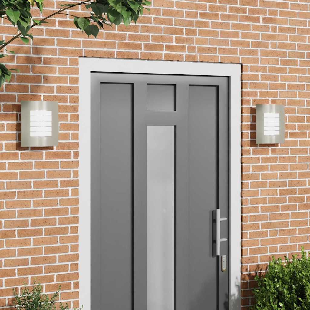 Vonkajšie Nástenné Svetlá 2 Pcs Strieborná 23.5 X 10.5 X 26 Cm