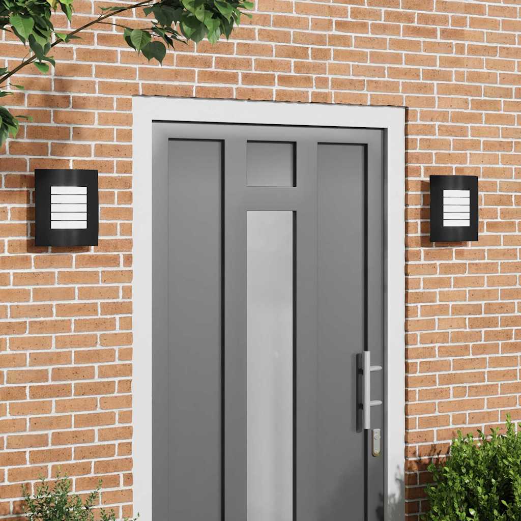 Vonkajšie Nástenné Svetlá 2 Pcs Čierna 23.5 X 10.5 X 26 Cm