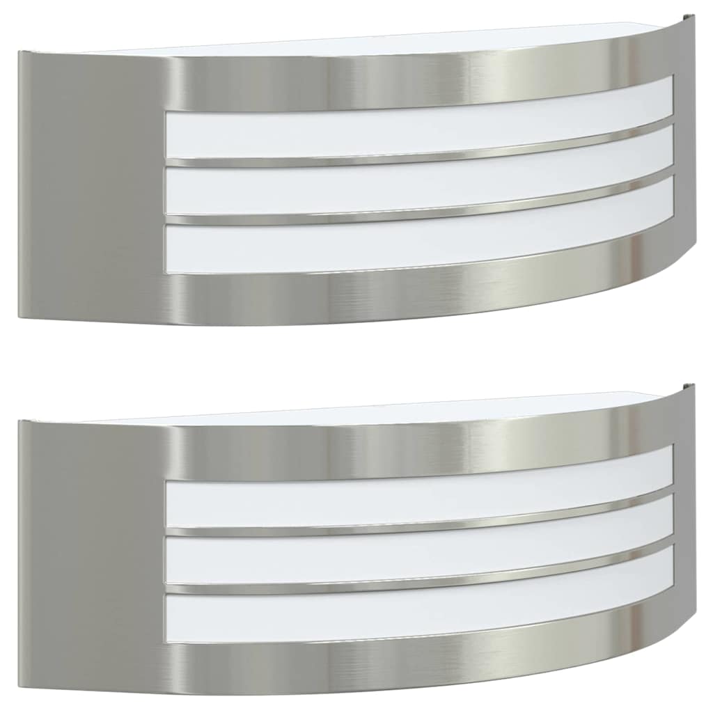 Vonkajšie Nástenné Svetlá 2 Pcs Strieborná 32 X 10 X 10 Cm
