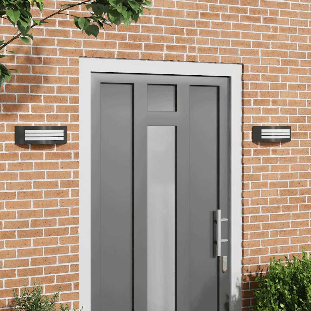 Vonkajšie Nástenné Svetlá 2 Pcs Čierna 32 X 10 X 10 Cm