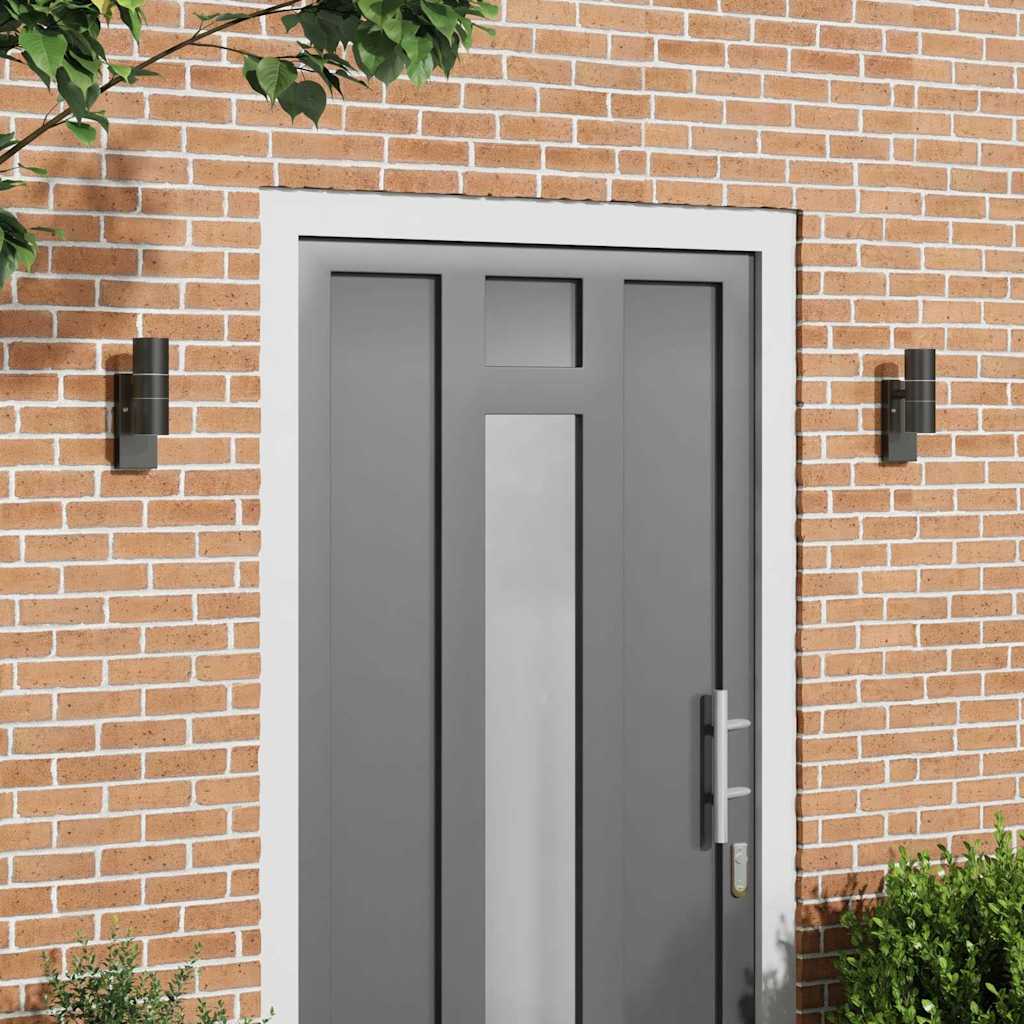 Vonkajšie Nástenné Svetlá 2 Pcs Čierna 7 X 10 X 22 Cm