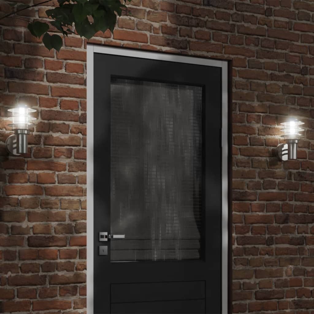 Vonkajšie Nástenné Svetlo Strieborné Nehrdzavejúca Oceľ Strieborná