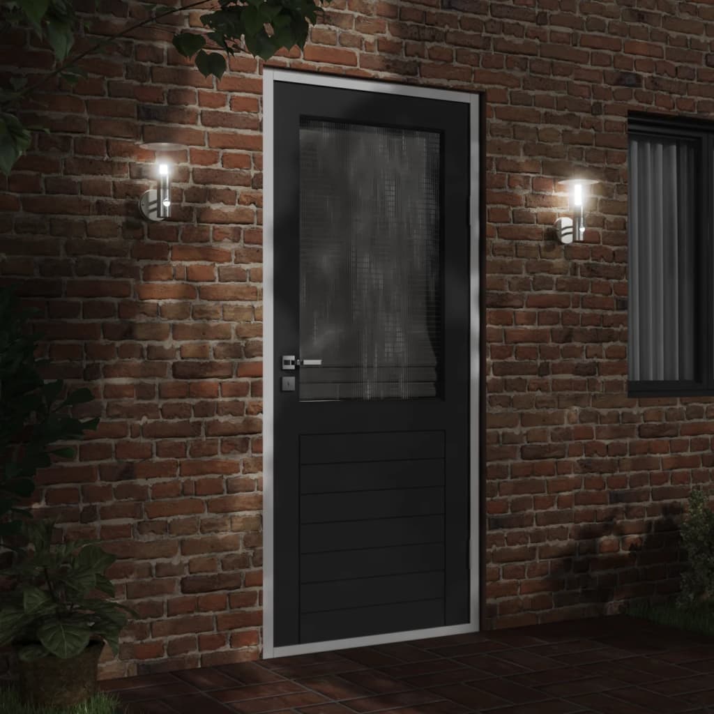 Vonkajšie Nástenné Svetlo So Senzorom Strieborné Nehrdzav. Oceľ Strieborná