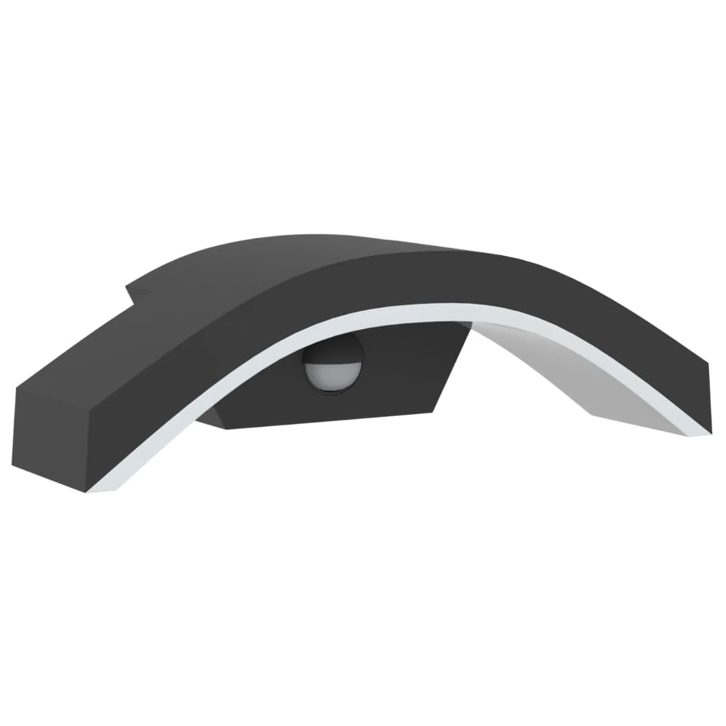 Vonkajšie Led Nástenné Svietidlo Senzor Čierne Liaty Hliník Čierna