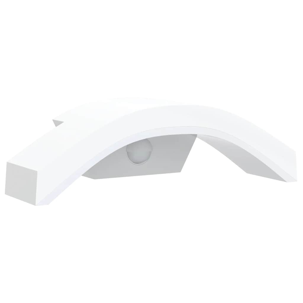 Vonkajšie Led Nástenné Svietidlá Senzor 2 Ks Biele Liaty Hliník Biela