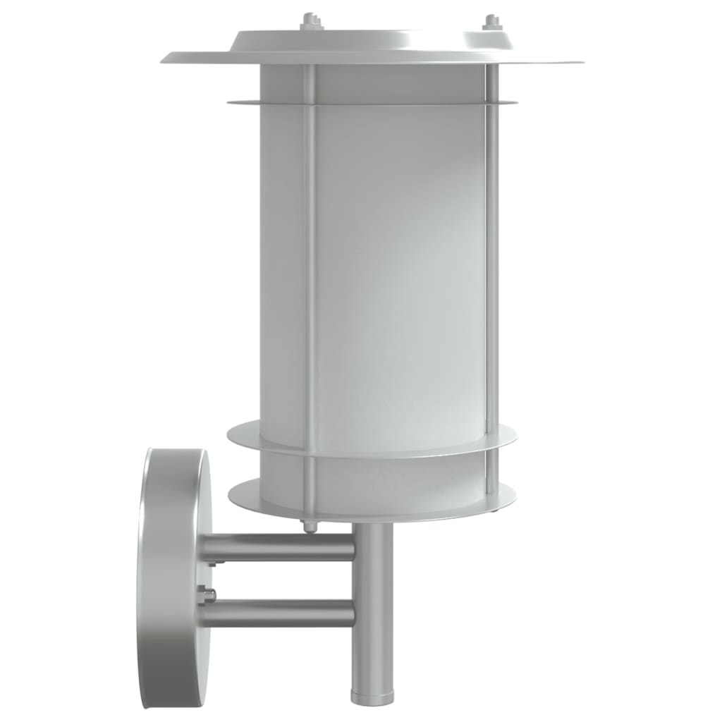 Vonkajšie Nástenné Svetlá 2 Ks Strieborné Nehrdzavejúca Oceľ Strieborná