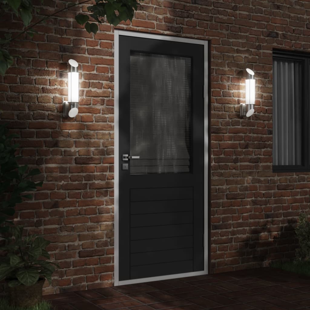 Vonkajšie Nástenné Svetlo Strieborné Nehrdzavejúca Oceľ