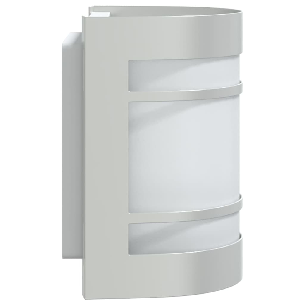 Vonkajšie Nástenné Svetlá 2 Ks Strieborné Nehrdzavejúca Oceľ Strieborná