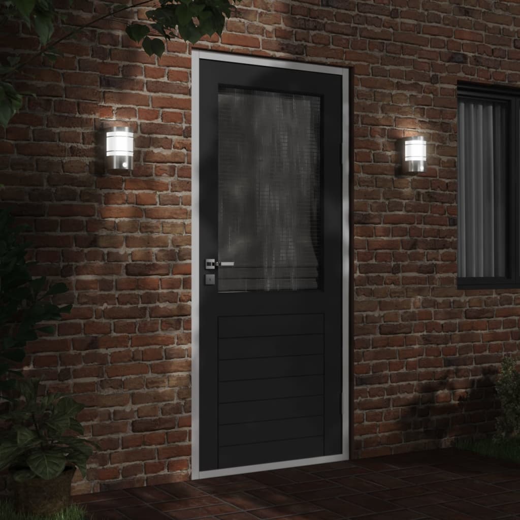 Vonkajšie Nástenné Svetlá Senzor 2 Ks Strieborné Nerezová Oceľ Strieborná