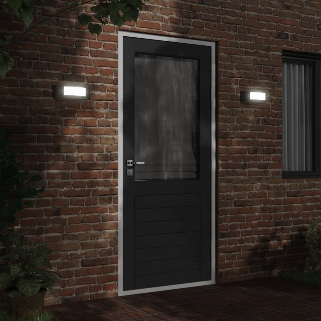 Vonkajšie Nástenné Svetlá 2 Ks Čierne Nehrdzavejúca Oceľ