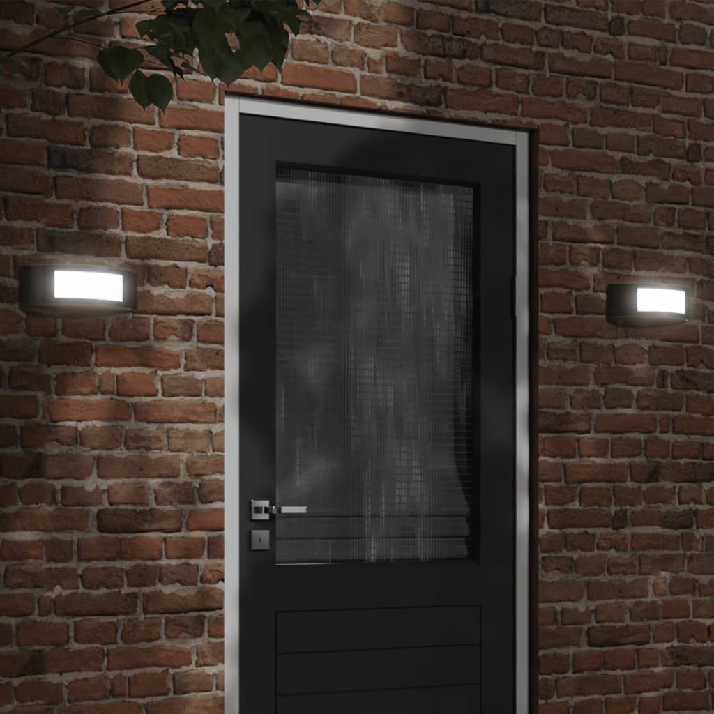 Vonkajšie Nástenné Svetlá 2 Ks Čierne Nehrdzavejúca Oceľ