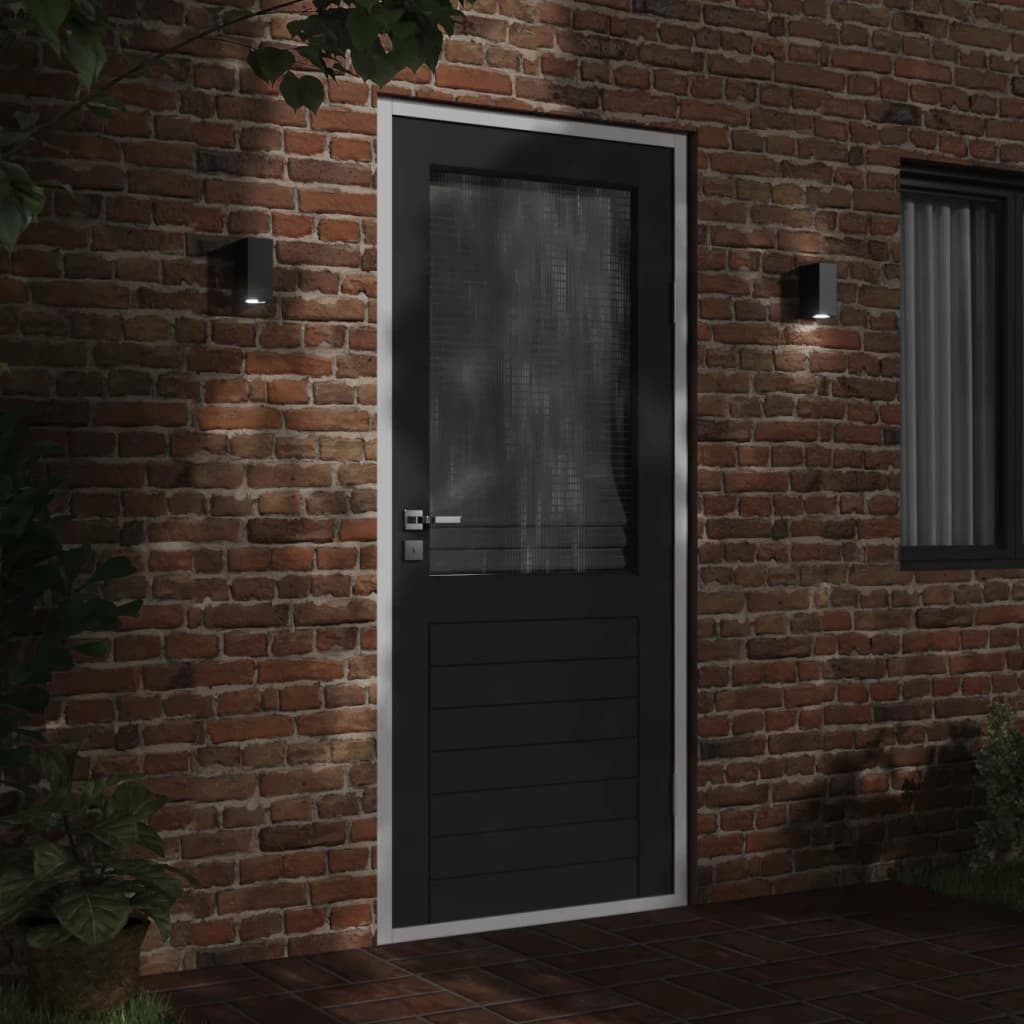 Vonkajšie Nástenné Svietidlá 2 Ks Čierne Liaty Hliník