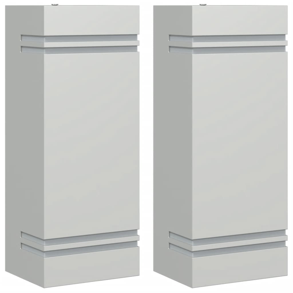 Vonkajšie Nástenné Svetlá 2 Ks Strieborné Nehrdzavejúca Oceľ