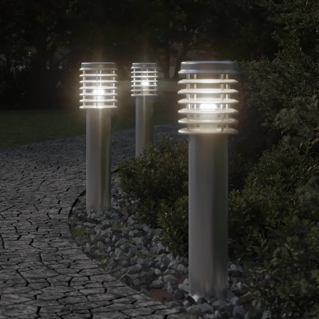 Vonkajšia Stojaca Lampa 60 Cm Nehrdzavejúca Oceľ Strieborná