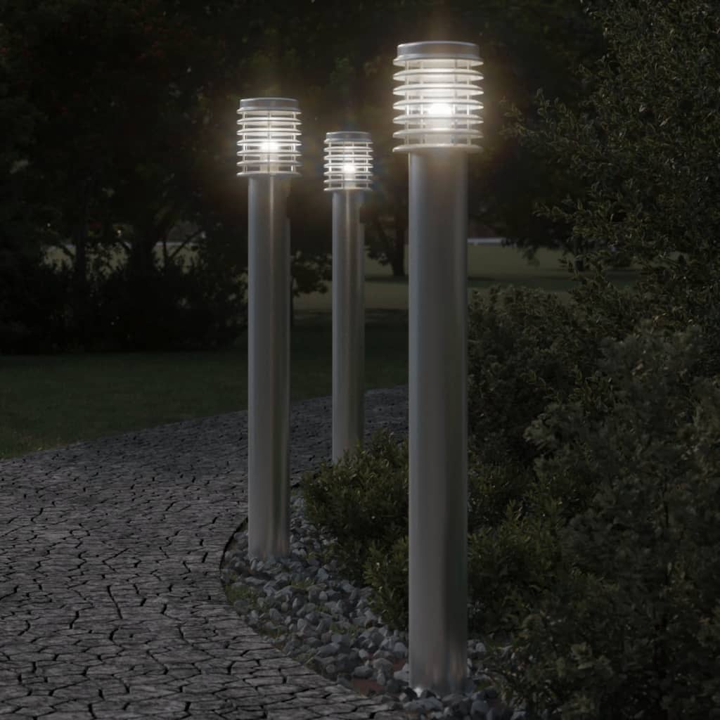 Vonkajšia Stojaca Lampa 110 Cm Nehrdzavejúca Oceľ Strieborná