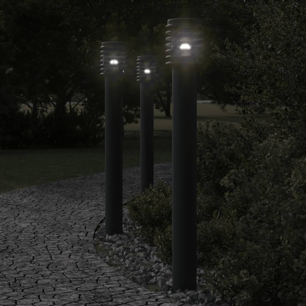 Vonkajšia Stojaca Lampa Čierna 110 Cm Nehrdzavejúca Oceľ Čierna