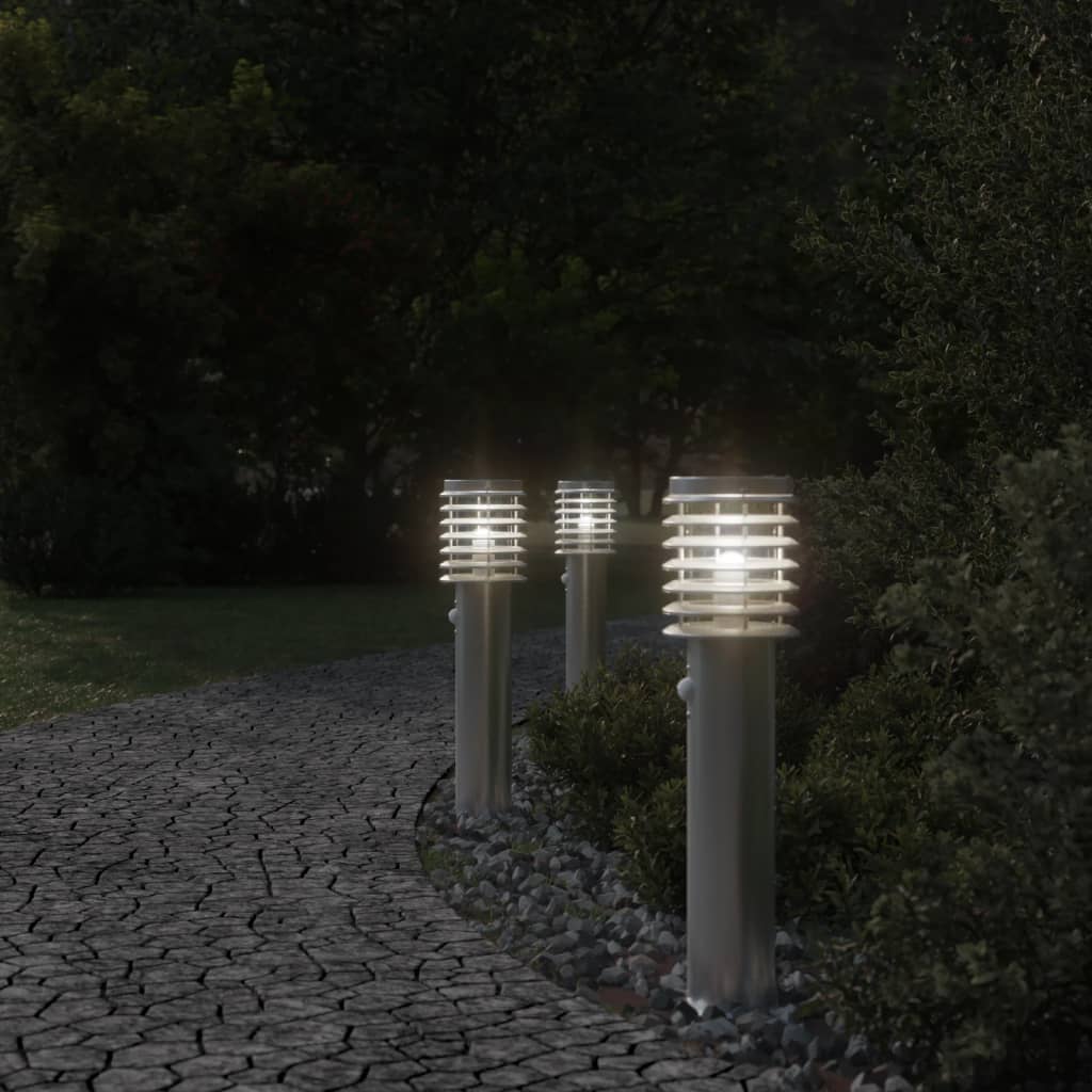 Vonkajšia Stojaca Lampa Senzor 60Cm Nehrdzavej. Oceľ Strieborná