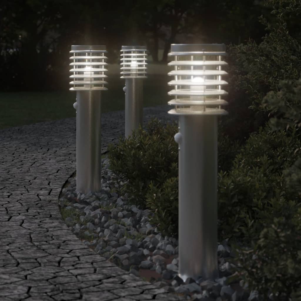 Vonkajšia Stojaca Lampa Senzor 60Cm Nehrdzavej. Oceľ Strieborná