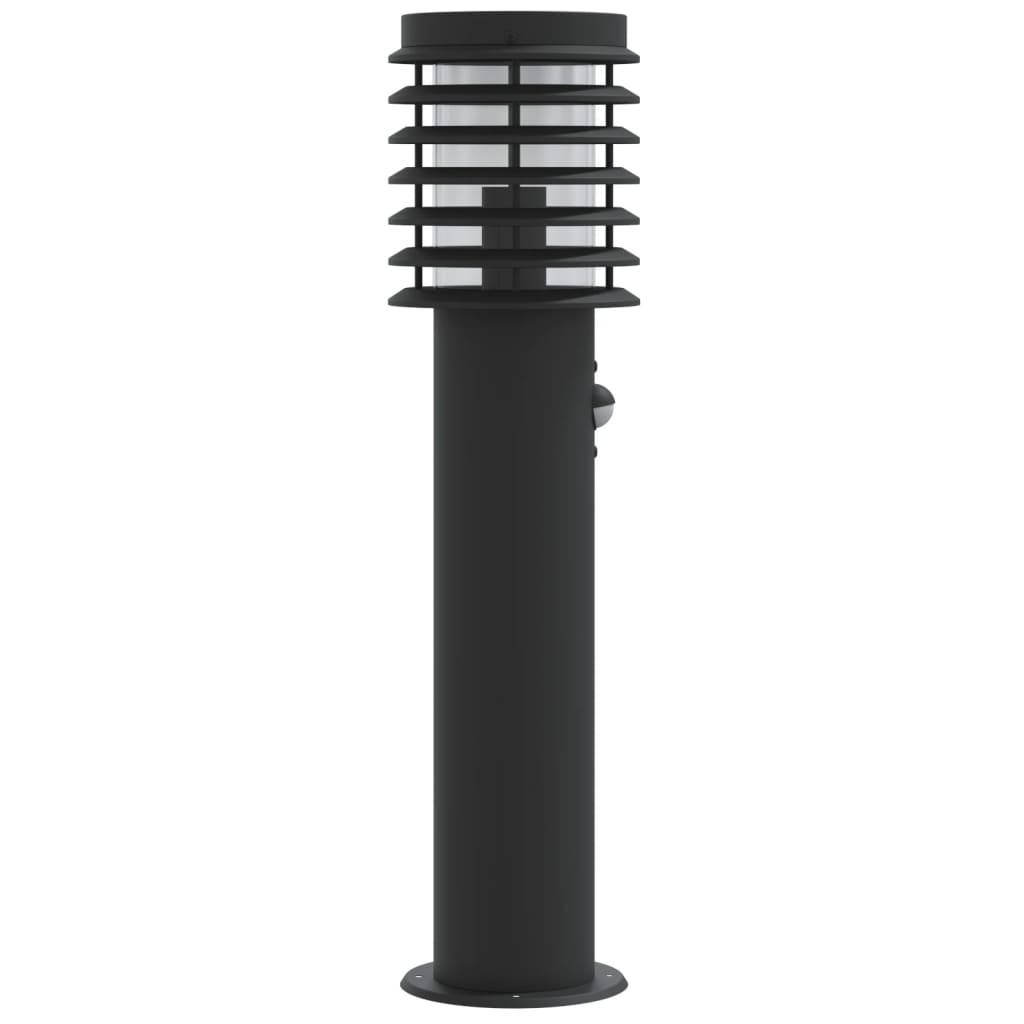 Vonkajšie stojace lampy senzor 3 ks čierne 60 cm nehrdzav. oceľ