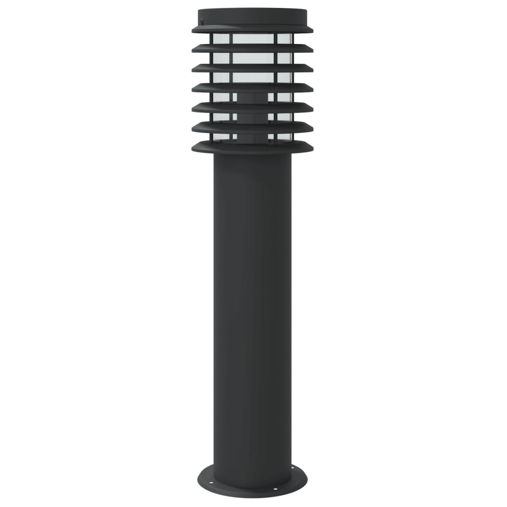 Vonkajšie stojace lampy senzor 3 ks čierne 60 cm nehrdzav. oceľ