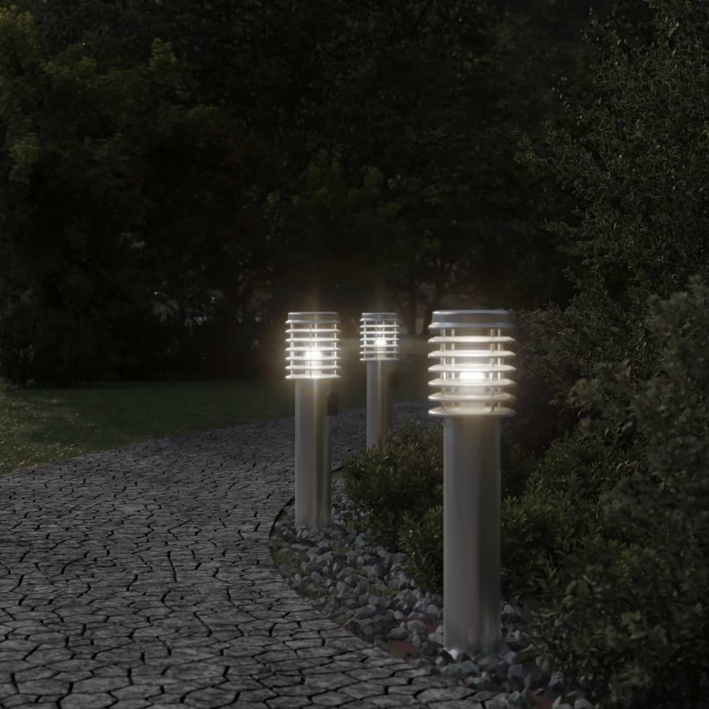Vonkajšia Stojaca Lampa Zásuvka 60 Cm Nehrdzav. Oceľ Strieborná