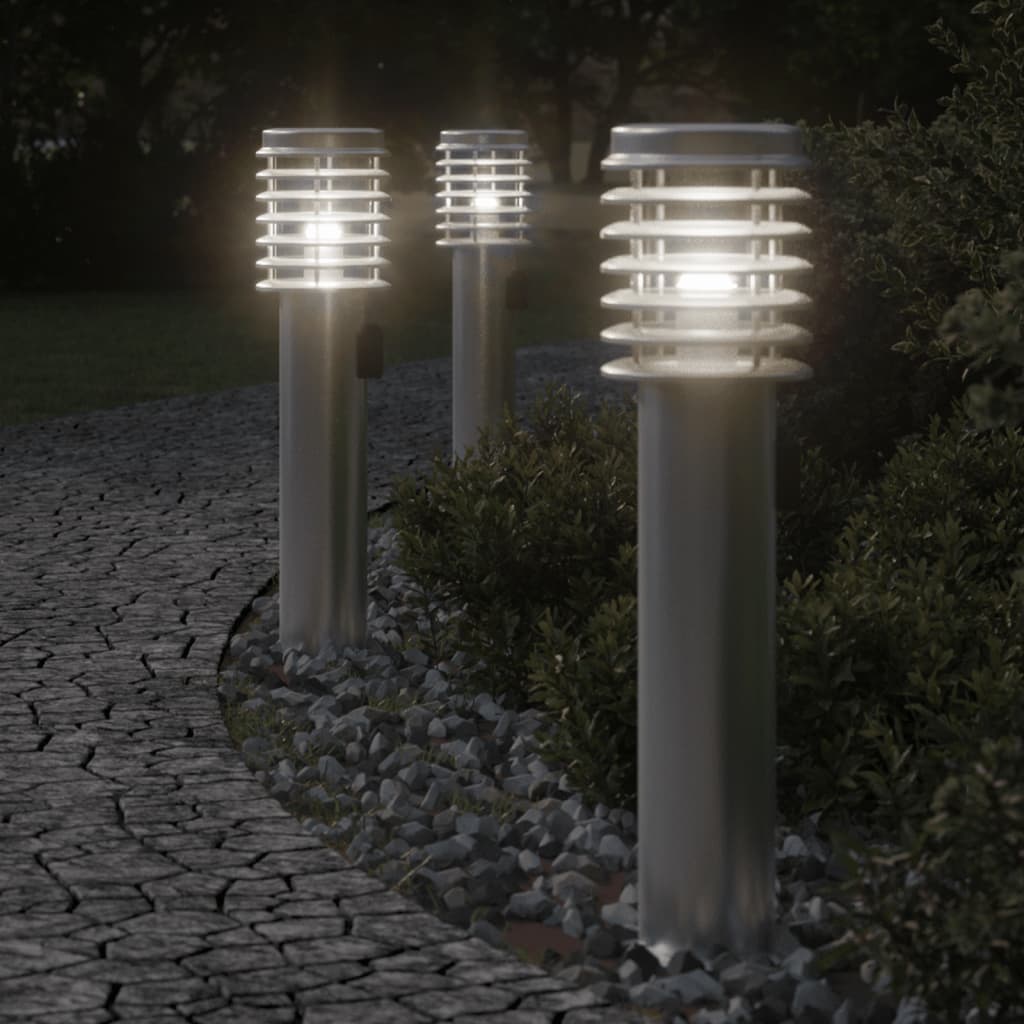 Vonkajšia Stojaca Lampa Zásuvka 60 Cm Nehrdzav. Oceľ Strieborná