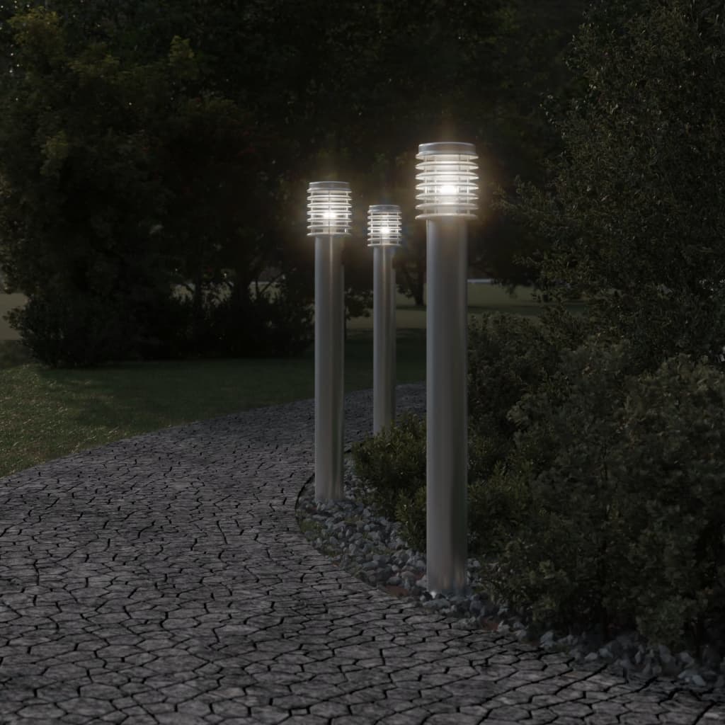 Vonkajšia Stojaca Lampa Zásuvka 110 Cm Nehrdz. Oceľ Strieborná